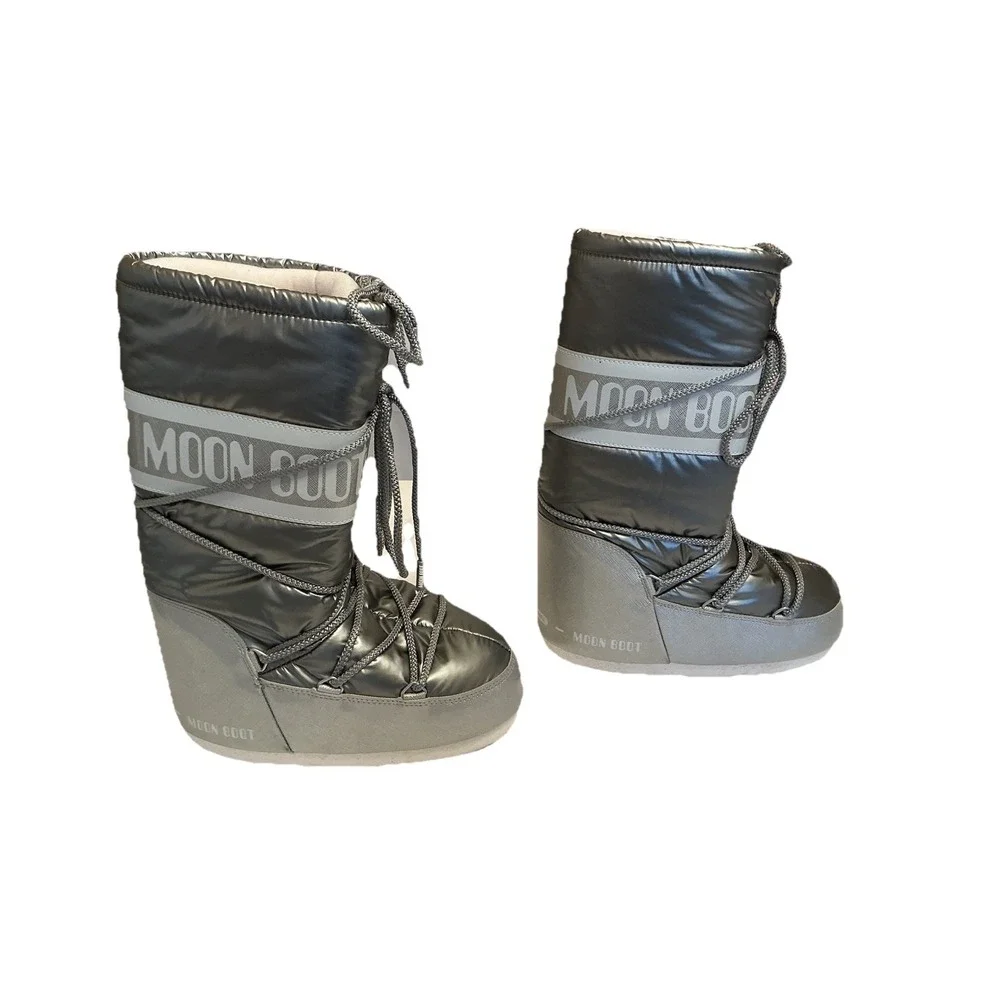 Moon‎ Boot The Original Tecnica US Size 3, 5/6 EU 35/38 Silver Winter Boots